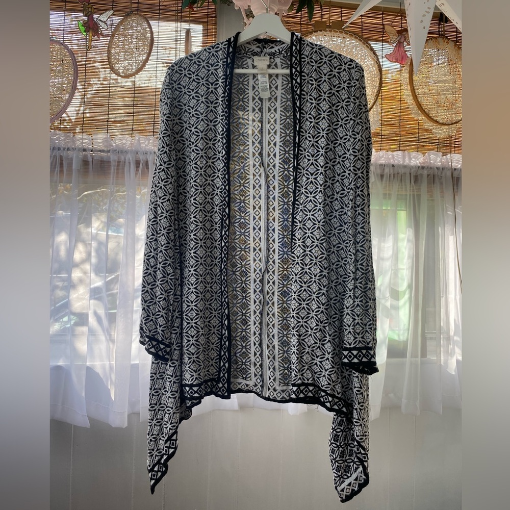 Chico’s Jacquard Print Cardigan